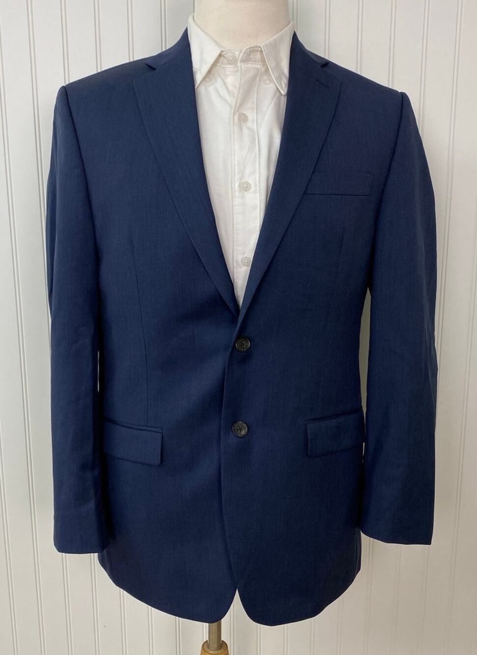 Men Lauren Ralph Lauren navy blue wool 2-button blazer suit jacket 40R